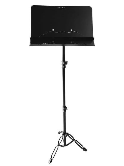 Black music stand on a white background