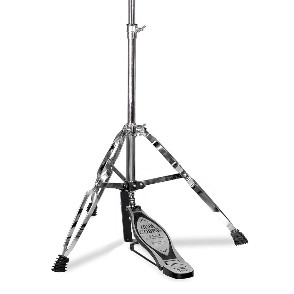 Drum stand with a pedal on a white background
