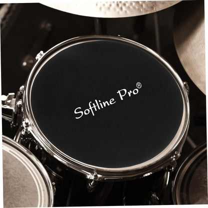 Drum head with 'Softline Pro' branding on a drum set.