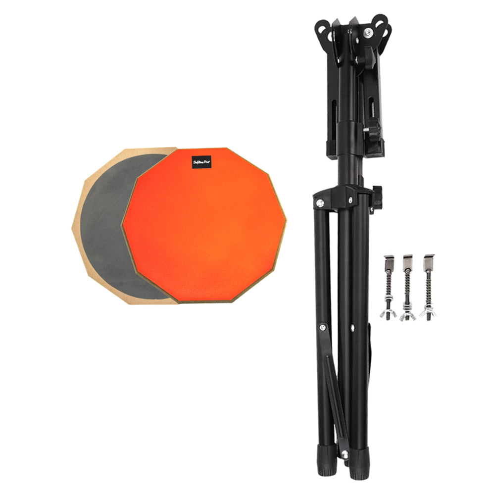 Softline Pro 12" & 10 Corners Dumbed Drum Practice Pad Kit, Double Side with Stand (SP-DPPK-410-KIT-OG)