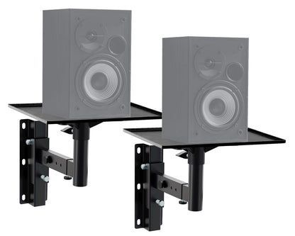 Softline Pro Wall Mount Speaker Bracket Stands – Pair Heavy-Duty Adjustable with 26 x 36 cm Top Tray Plate, Universal Metal Brackets for Home Theatre Studio and PA Speaker Load Capacity 20Kg - SP S502