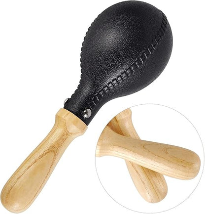 Pair of black maracas for studio, stage and classroom use