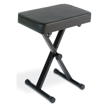 Softline Pro SP50 Keyboard/Piano Bench Adjustable Collapsible X-Style Stool Chair Seat, 2.4 Inch Thickness High-Density Sponge, Non-Skid Design, Black