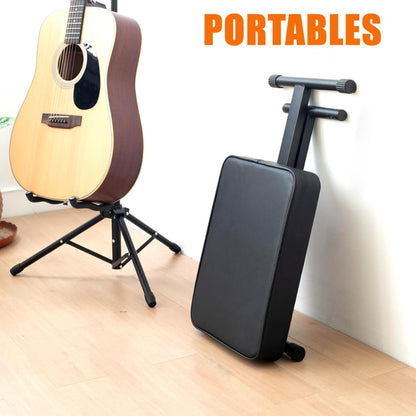 Softline Pro SP50 Keyboard/Piano Bench Adjustable Collapsible X-Style Stool Chair Seat, 2.4 Inch Thickness High-Density Sponge, Non-Skid Design, Black
