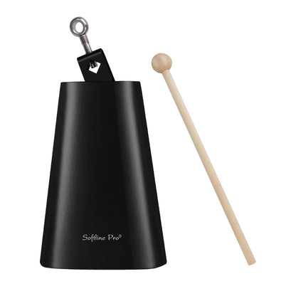 Softline Pro 8 inch Metal Cow Bells Noise Makers Hand Percussion Cowbell with Stick for Drum Set (CB 008)