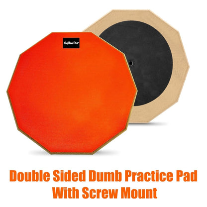 Softline Pro 12" & 10 Corners Dumbed Drum Practice Pad - Single Sided (Red - Single Sided)