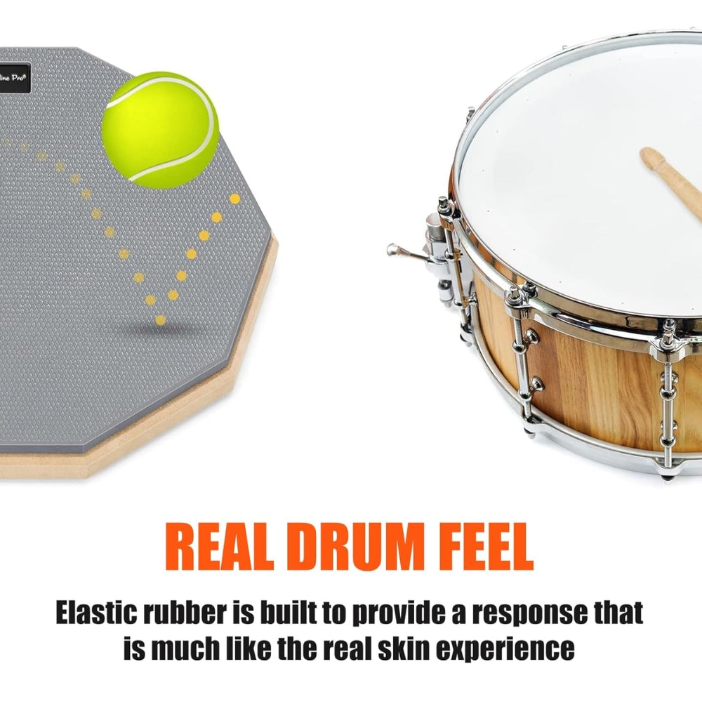 Softline Pro 12" & 10 Corners Dumbed Drum Practice Pad - Single Sided (Red - Single Sided)