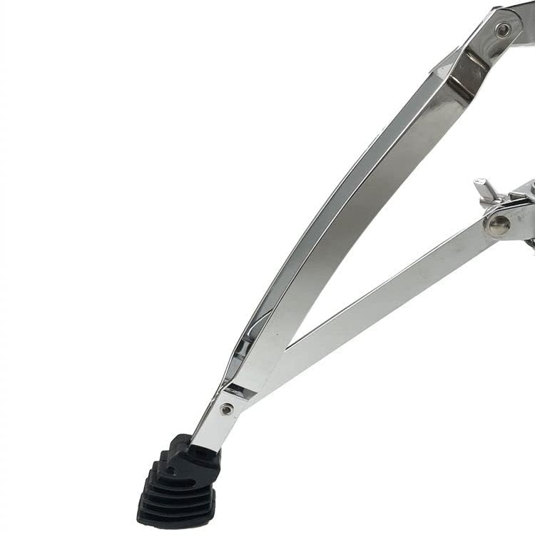 Close-up of a metal tripod leg on a white background