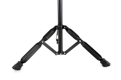Black tripod stand on a white background
