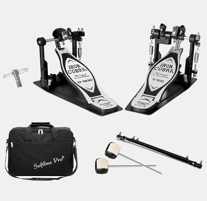 Softline Pro double bass drum pedal SP44 with bag on white background.