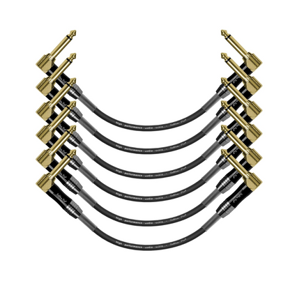 Softline Pro SP PRT 09 Guitar Patch Cable Right Angle 25 cm 1/4 Instrument Cable For Effect Pedals (9 Inch) (Gold Plated Pack of 6)