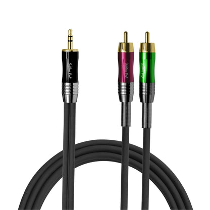 Softline Pro SP EP-2RCA 3.5MM Stereo to 2x RCA 1.5 Meter Cable Male to 2RCA Male Auxiliary Stereo Cable Gold Plated