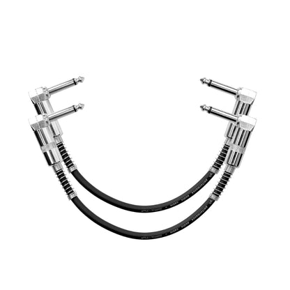 Softline Pro SP PRT 09 Guitar Patch Cable Right Angle 25 cm 1/4 Instrument Cable For Effect Pedals (9 Inch) (Silver Plated Pack of 2)