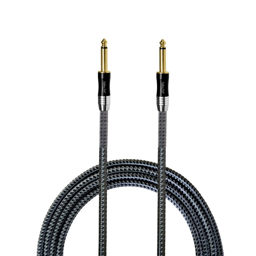 Softline Pro SPJJ 900-C 6.35mm to 6.35mm Guitar Cable, 9m Gold Plated Durable Nylon Braided Instruments Cable