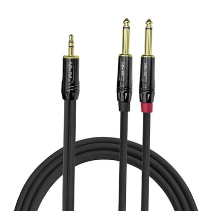 Softline Pro Spy05 3.5Mm Trs To 6.3Mm Jack Mono 16 Ft / 5 Meter Cable, Silver