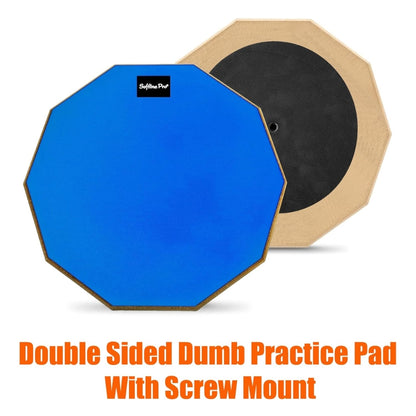 Softline Pro 12" & 10 Corners Dumbed Drum Practice Pad - Single Sided (Blue - Single Sided)