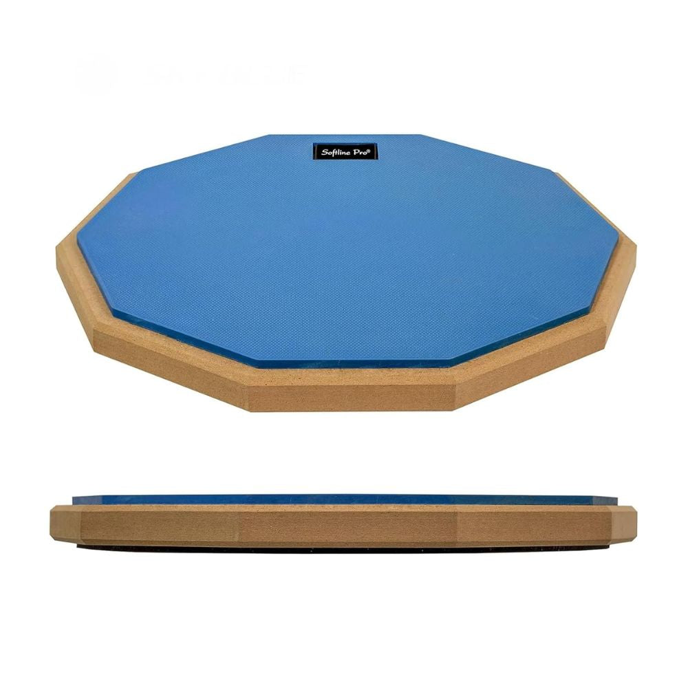 Softline Pro 12" & 10 Corners Dumbed Drum Practice Pad - Single Sided (Blue - Single Sided)