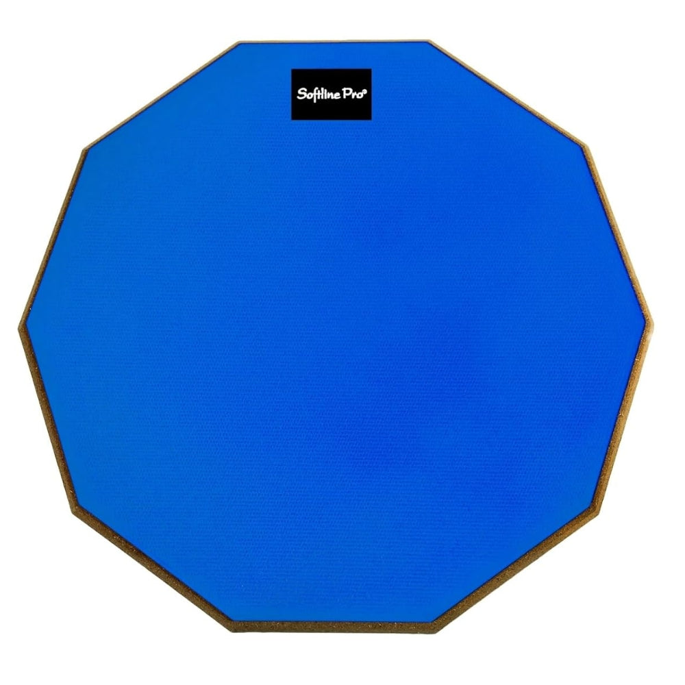 Softline Pro 12" & 10 Corners Dumbed Drum Practice Pad - Single Sided (Blue - Single Sided)
