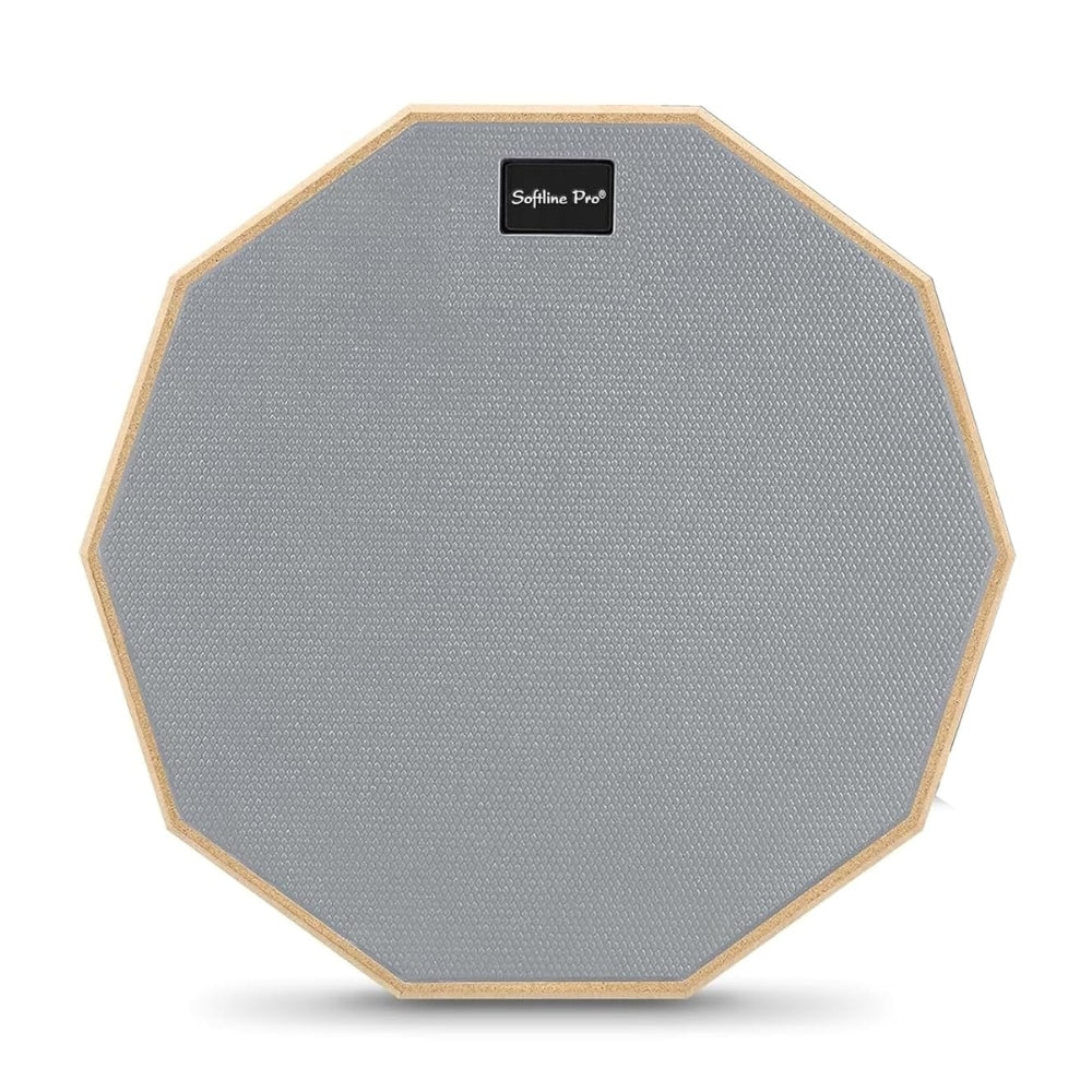 Softline Pro 12" & 10 Corners Dumbed Drum Practice Pad - Single Sided (Grey - Single Sided)