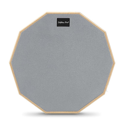 Softline Pro 12" & 10 Corners Dumbed Drum Practice Pad - Single Sided (Grey - Single Sided)