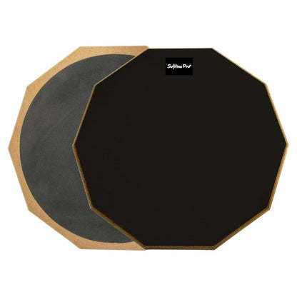 Softline Pro Drum Practice Pad, 12" & 10 Corners Dumbed Adjustable & Foldable Drum Practice Pad Kit, Double Side with Stand & Bag (SP-DPP-40-Black)