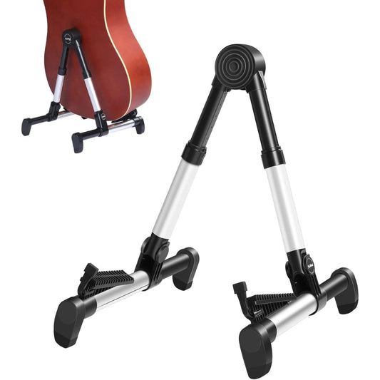 Softline Pro SP24-A Folding Instrument Stand for Guitar- Guitar Stand for Acoustic/Electric/Classical Guitars and Violin, Ukulele, Bass, Portable and Lightweight, Easy to fold (Silver)
