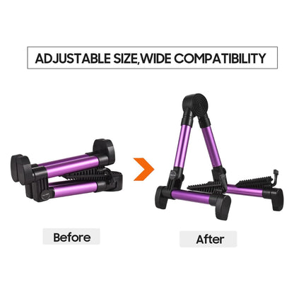 Softline Pro Guitar Stand for Home, Folding Instrument for Acoustic, Electric, Classical Guitars, Violin, Ukulele & Bass, Portable and Lightweight, Easy to fold (SP24-A, Purple)