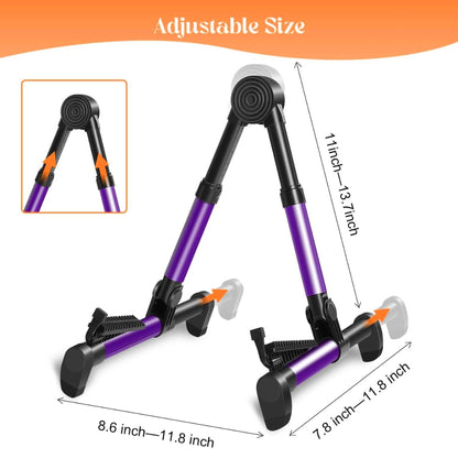 Softline Pro Guitar Stand for Home, Folding Instrument for Acoustic, Electric, Classical Guitars, Violin, Ukulele & Bass, Portable and Lightweight, Easy to fold (SP24-A, Purple)