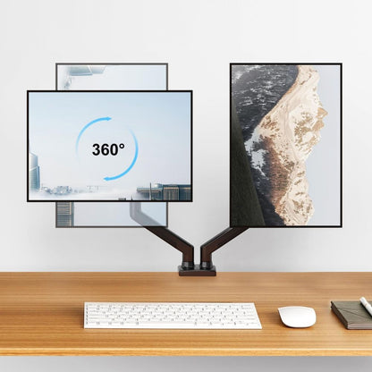 Softline Pro SP HMS2 Dual Monitor Mount Fits 13 to 32 Inch Computer Screen, Dual Monitor Arm Hold up to 9 Kg Each, Full Motion Monitor Desk Mounts for 2 Monitors, Gas Spring Monitor Stand, VESA Mount