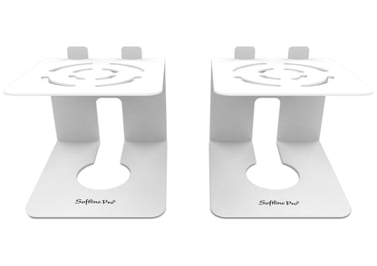 Two white bookends with 'Soffline Pro' branding on a white background