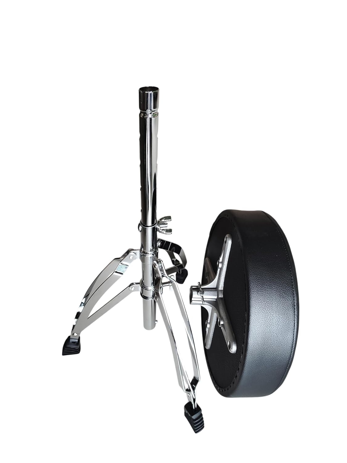 Drum stand with a black wheel on a white background