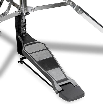 “Double-braced tripod legs and heavy support base of hi-hat stand”