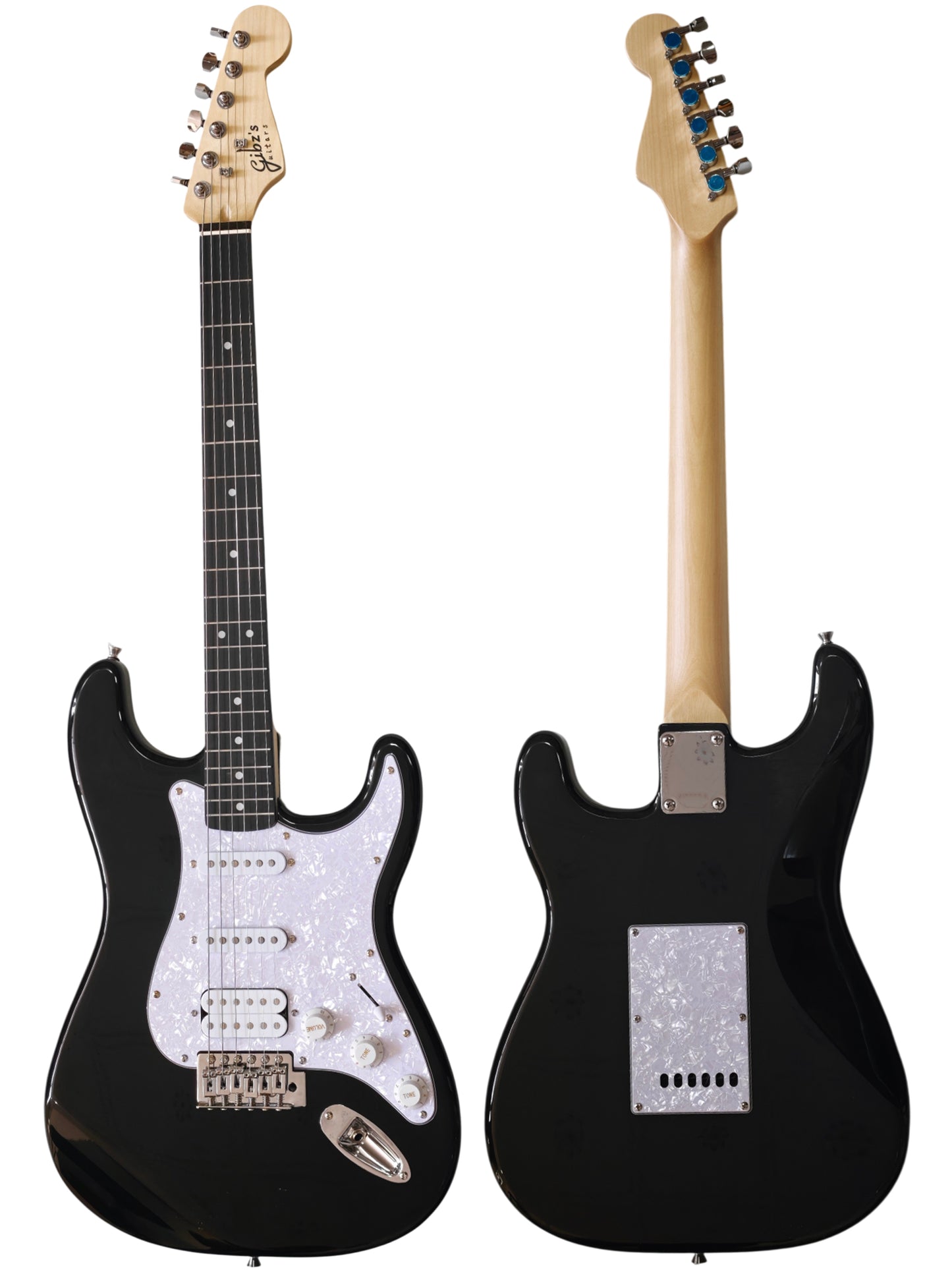 Gibz's Guitars TME 600 ST4 Pearlized Safeguard Electric Guitar (TME 600 BK)