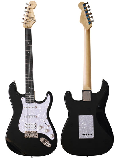 Gibz's Guitars TME 600 ST4 Pearlized Safeguard Electric Guitar (TME 600 BK)