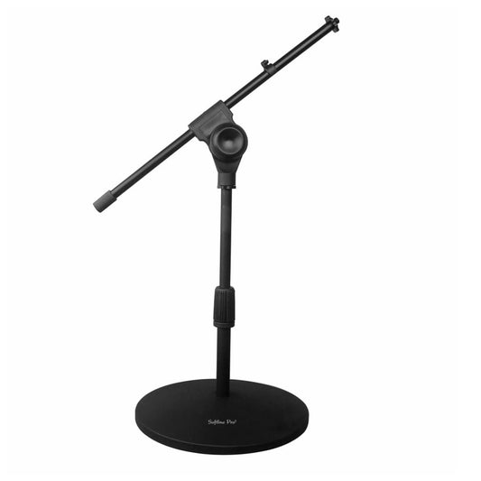 Shop the Softline Pro SP05 Table Top Microphone Stand with 2.1 kg heavy round base and adjustable boom arm for professional singing, 