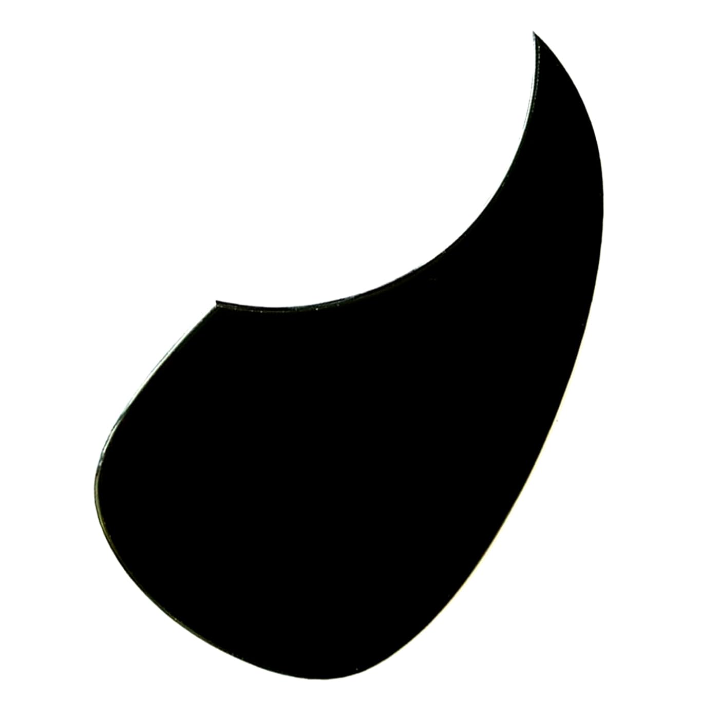 Black crescent moon shape on a white background