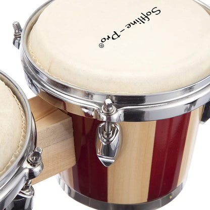 Close-up of a red and beige drum with 'Sofline Pro' branding on a white background