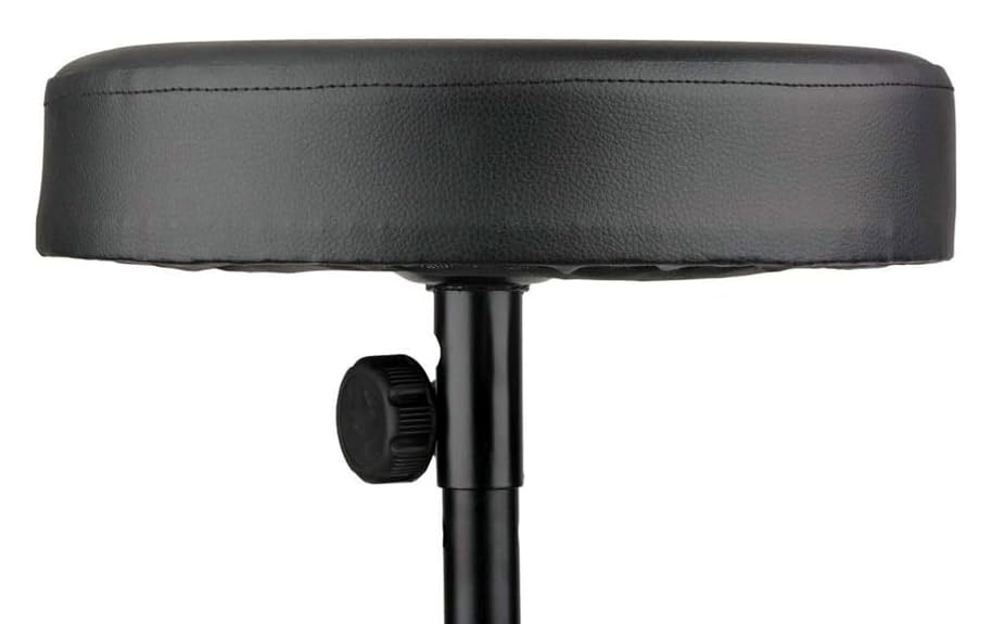 Detail of the adjustable knob and double stent design on Softline Pro SP36 drum stool