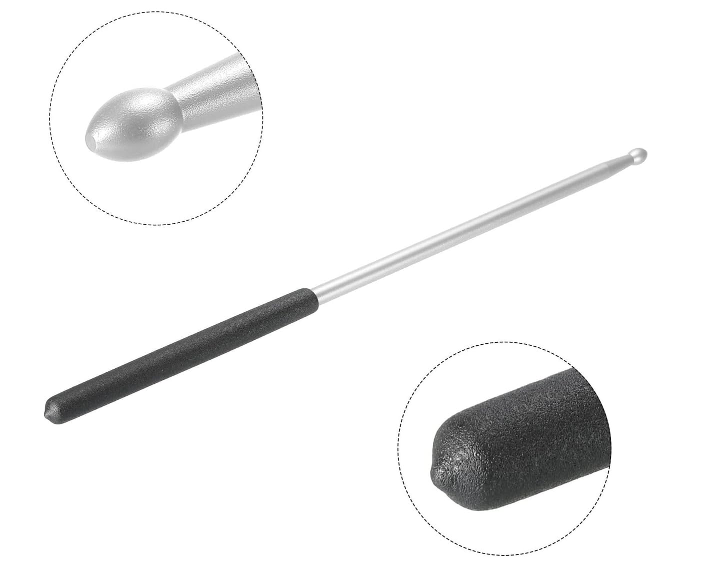 Two-toned stick with metallic and black ends on a white background
