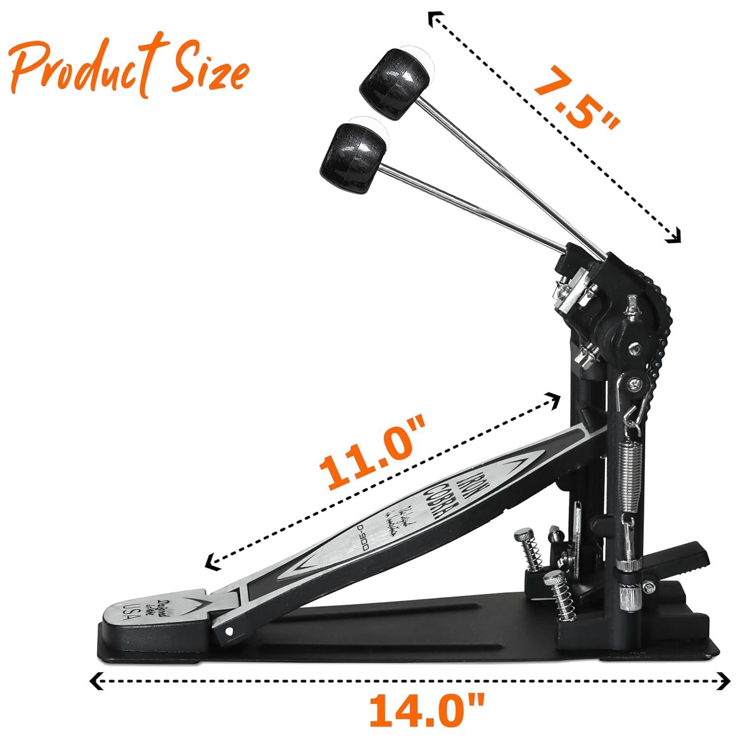 "Softline Pro SP44 double pedal with iron construction and chain drive."