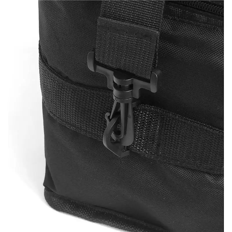 Close-up of black Softline Pro bongo drum’s tuning lugs and natural skin head