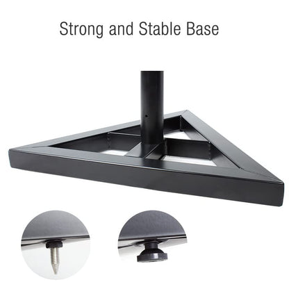 Side-by-side view of SP08 speaker stands with accessories