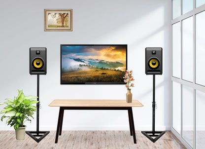 Studio setup with Softline Pro SP08 monitor stands, 
Studio monitor floor stands


