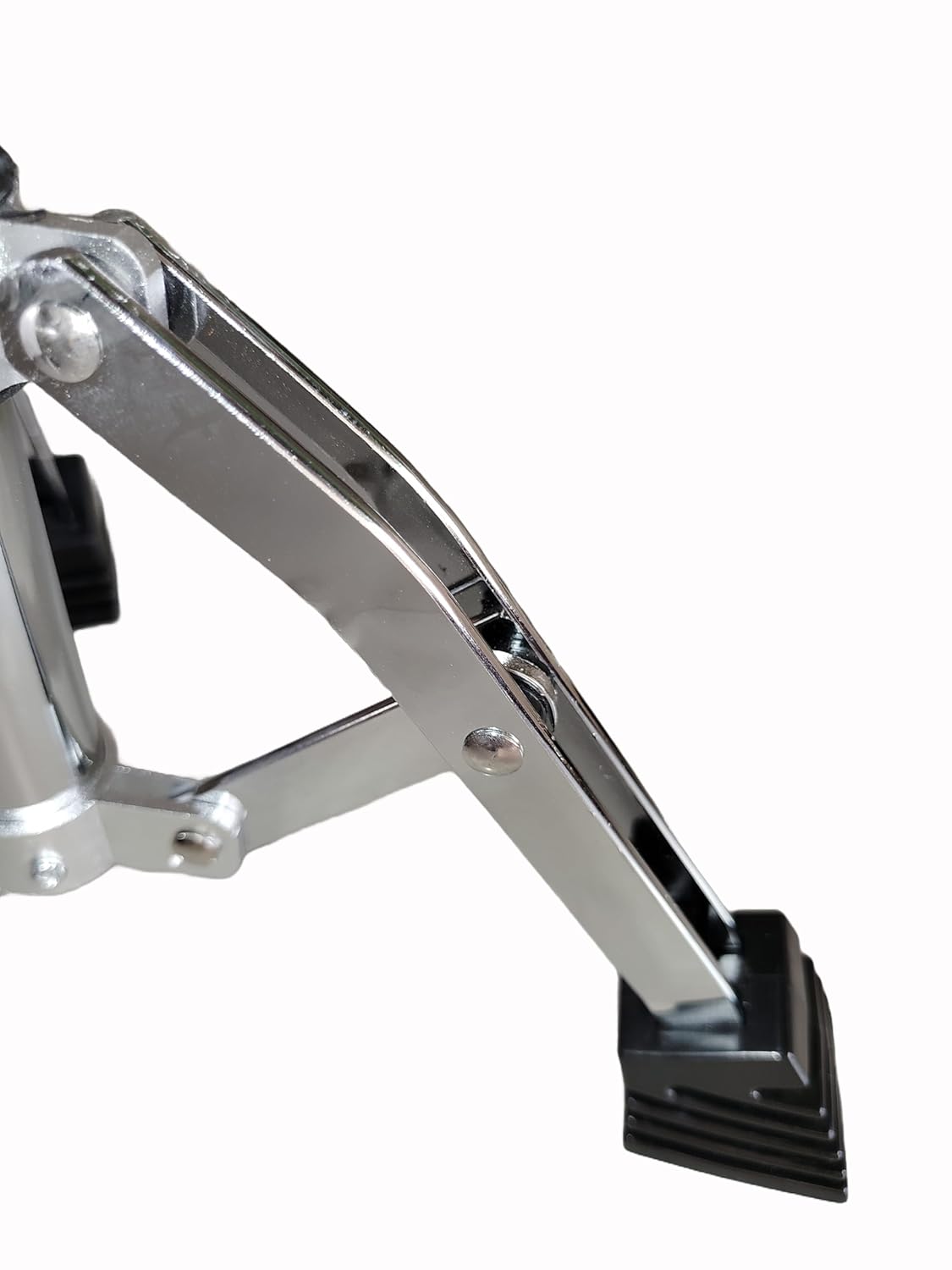 Close-up of a metal stand with a white background