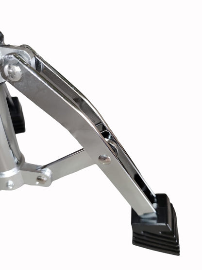 Close-up of a metal stand with a white background