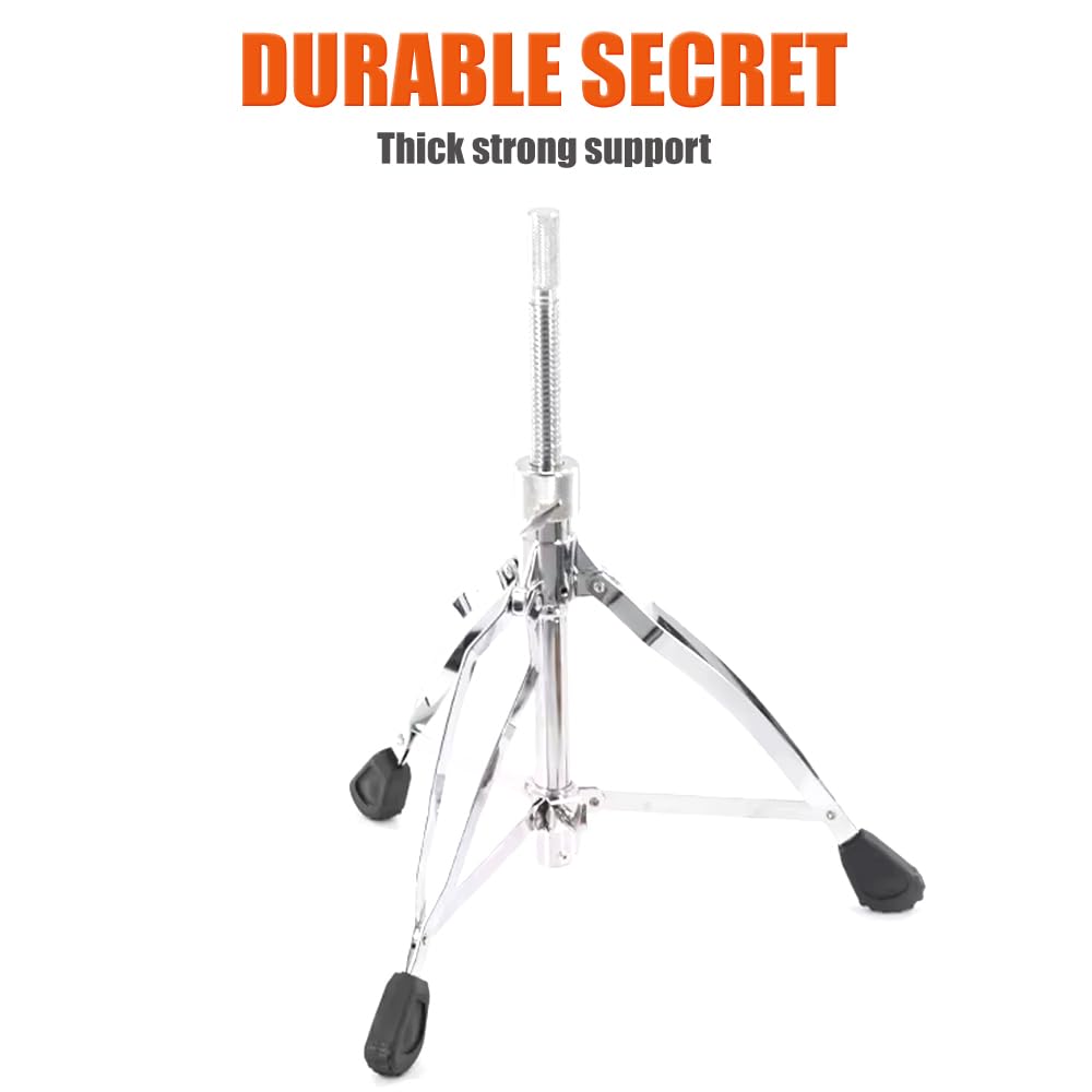 Metal drum stand with thick strong support on a white background.
