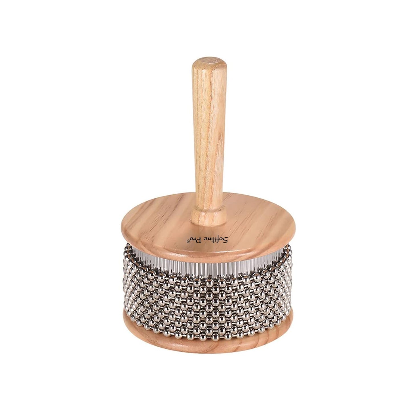 Wooden brush with metal bristles on a white background