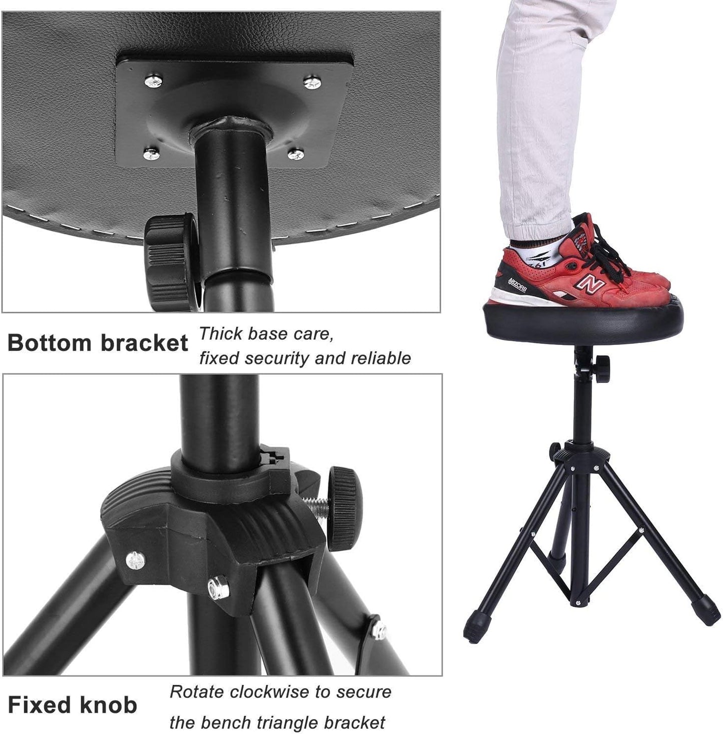 Softline Pro SP36 drum throne stool with round padded seat and sturdy tripod base in black