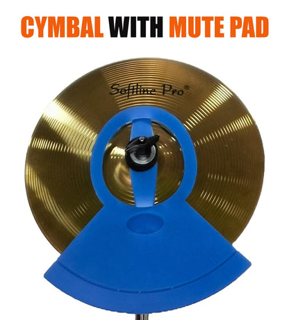 oftline Pro 5-piece drum practice pad set with 10-inch and 8-inch round muted rubber pads and 12-inch cymbal pad with pedal