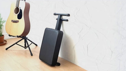 Softline Pro Keyboard/Piano Bench Adjustable Collapsible X-Style Stool Chair Seat, 2.4 Inch Thickness High-Density Sponge, Non-Skid Design, Black (SP50)